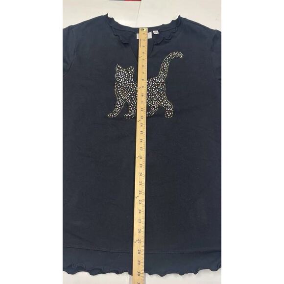 QUACKER FACTORY Cat Lady Bedazzled Rhinestone Classic Sweatshirt Black Size 3X - Picture 11 of 12